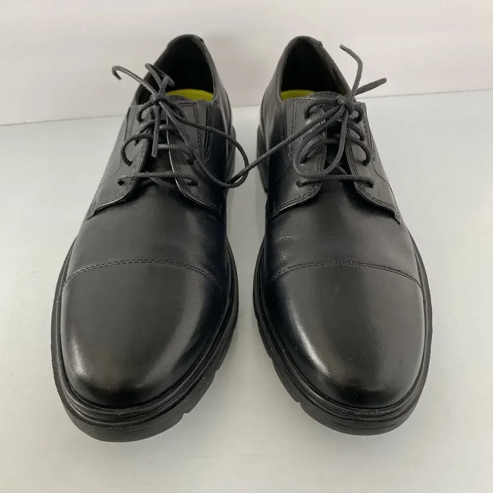 Mens Bostonian Black Leather Waterproof Shoes Size 9.5 Office Work Lightweight‎